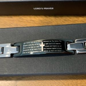 Avon Mens Stainless Steel Lords Prayer Bracelet